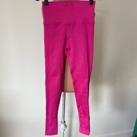 Athleta Hot Pink Aurora Seamless Ribbed High Rise Tight Leggings 533472 EUC XS - Picture 4 of 11